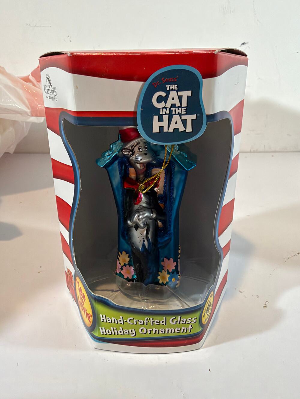 Kurt S. Adler Dr. Seuss Cat In The Hat Blown Glass Christmas Ornament 2003